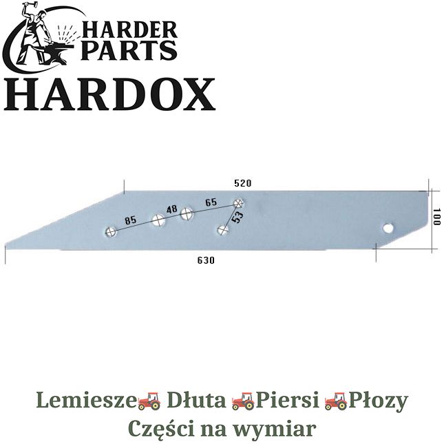 Płoza długa Eberhardt HARDOX /P części do pługa 2X lepsze niż Borowe