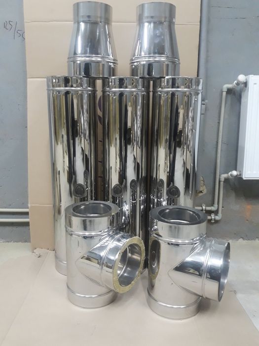 Гільзування димоходів,Монтаж димоходу,Димоход нержавійка,Сендвіч труба