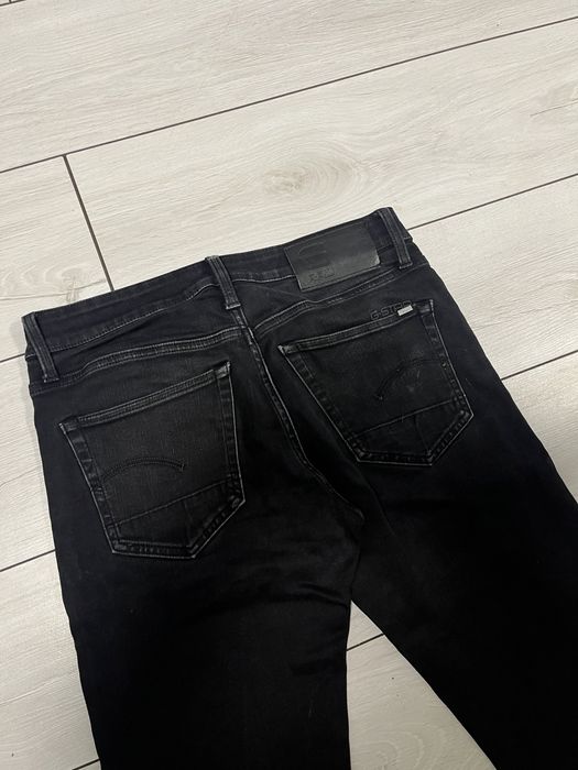 Джинсы мужские G-Star 3301 slim (W31/L34) черные, эластичные