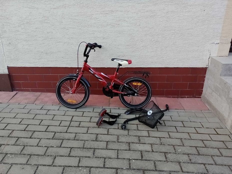 rower dziecięcy mexller 16 do nauki jazdy boczne kółka prowadnik