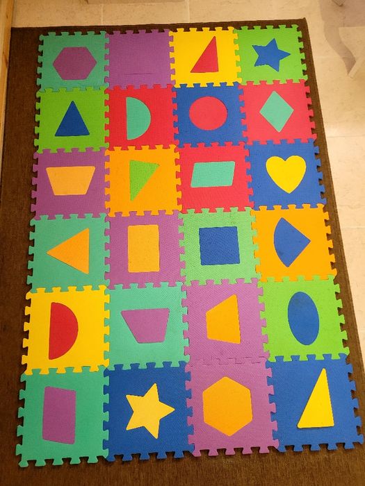 Tapete de atividades puzzle formas para bebé ou criança