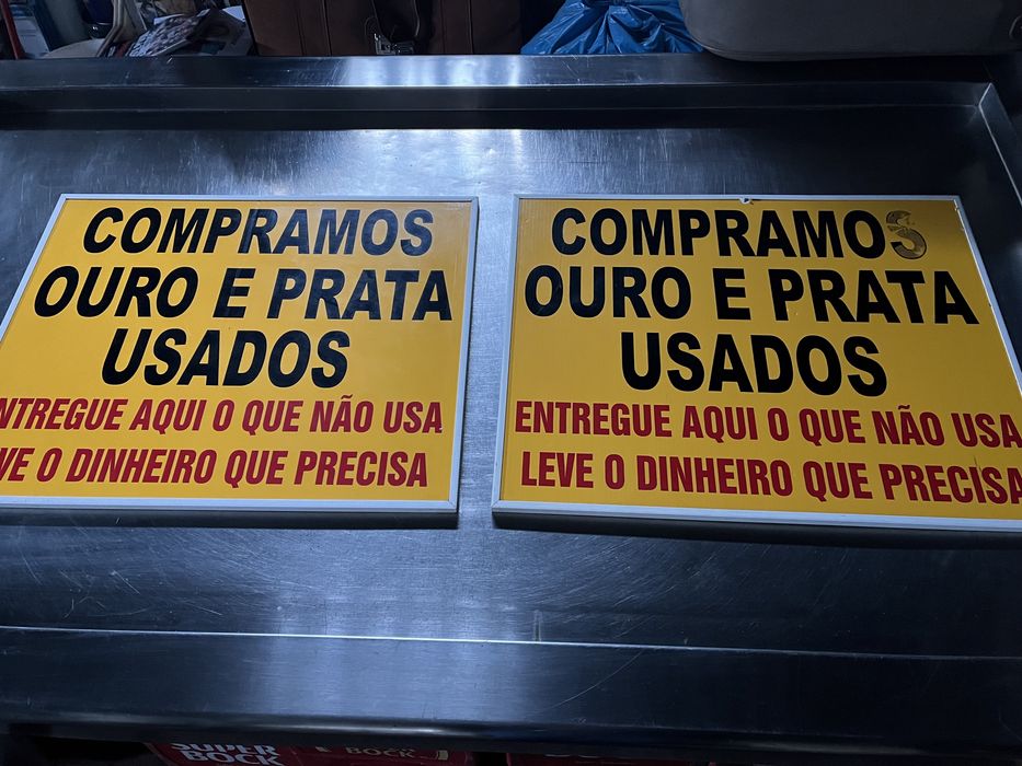 Placas de compra OURO e PRATA 2 unidades