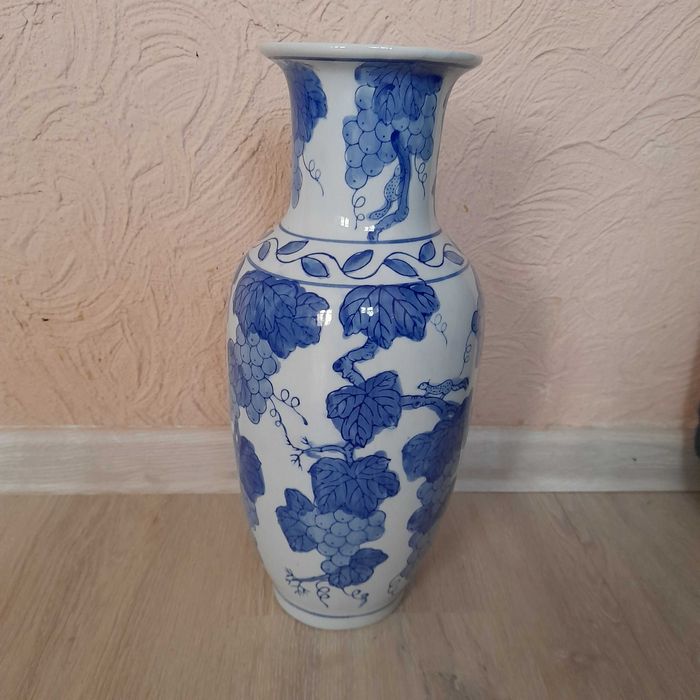 Duży wazon chiński winogrona ręcznie malowany
