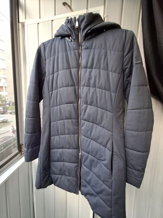 Куртка-пальто Geox, тепла, приталена, темносиня, розмір GB14