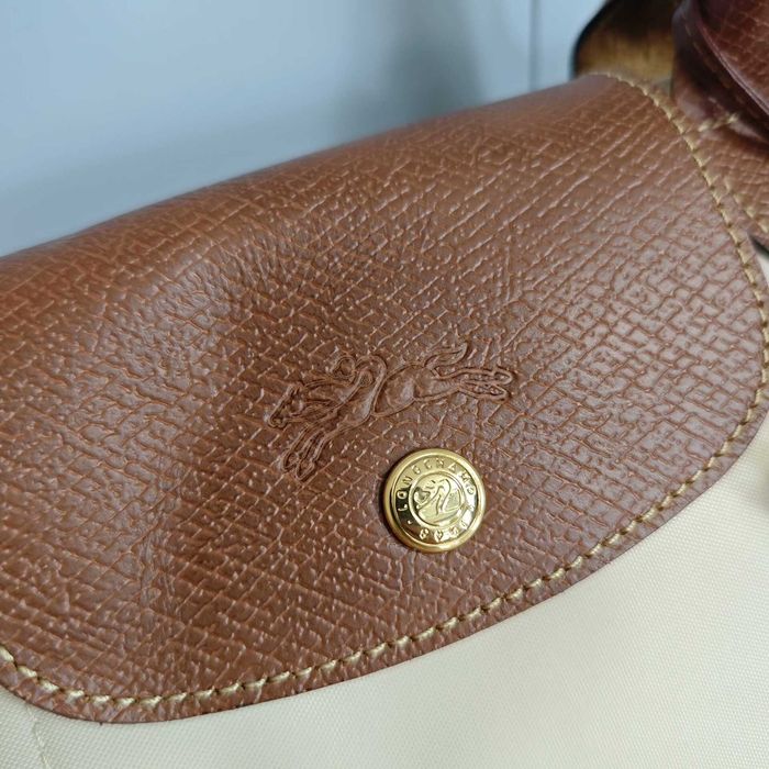 "Torba Damska"Longchamp_Le_Pliage_Nylon_Skóra_White