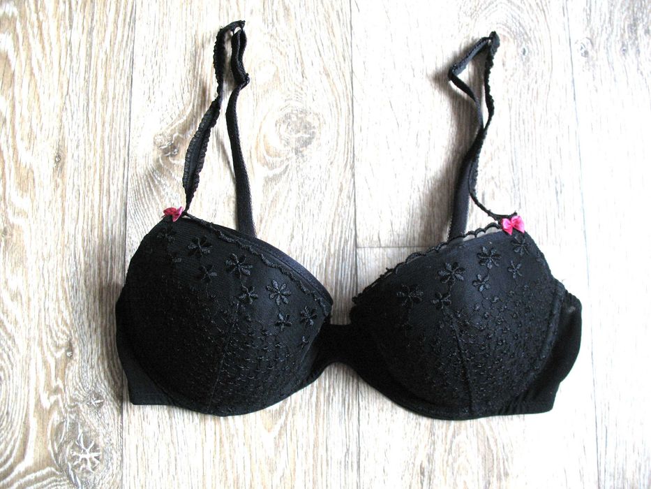 Biustonosz push-up 36 B czarny