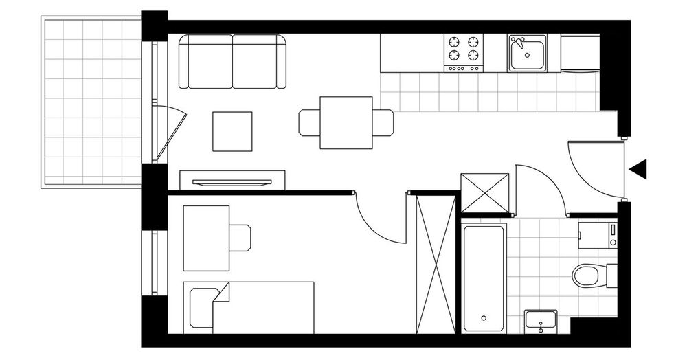 2-pokojowy apartament inwestycyjny 29 m² + balkon - Widok 3