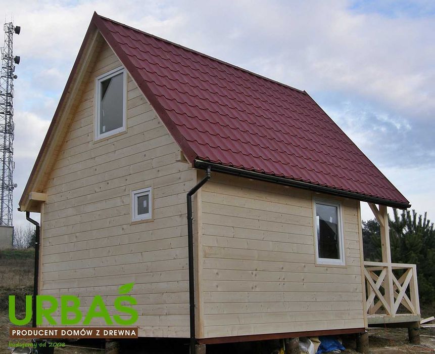 Dom letniskowy na działkę ROD drewniany 44 m2 + taras 8 m2