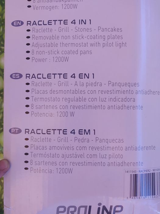 Grelhador Raclette 4 em 1
