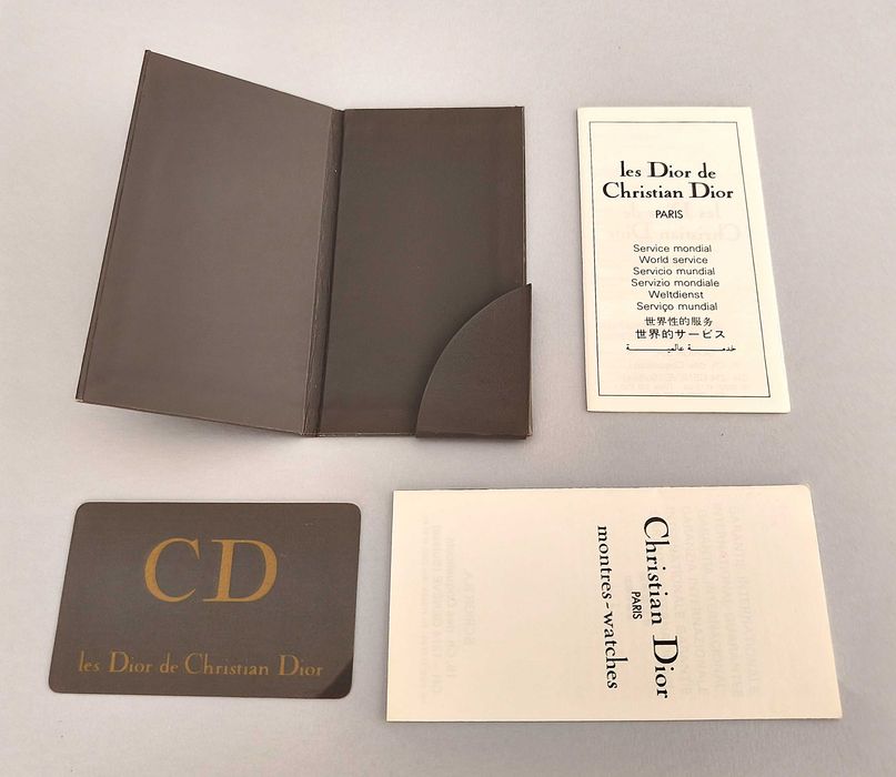 80's/90's CHRISTIAN DIOR Bolsa com Cartão de Garantia de Relógio + Libretos