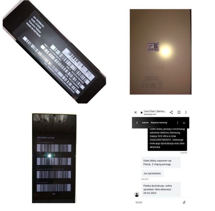 Samsung galaxy s24 ultra 12/512, kolor Titanium Yellow, igla,  Polska