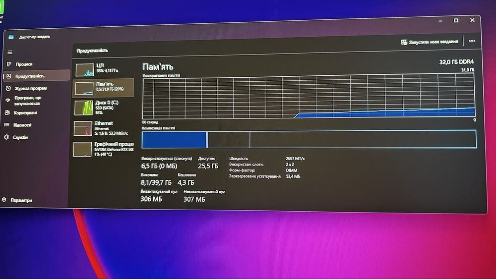 Ігровий ПК Ryzen 5 3600X B 550 ОЗУ 32 gb