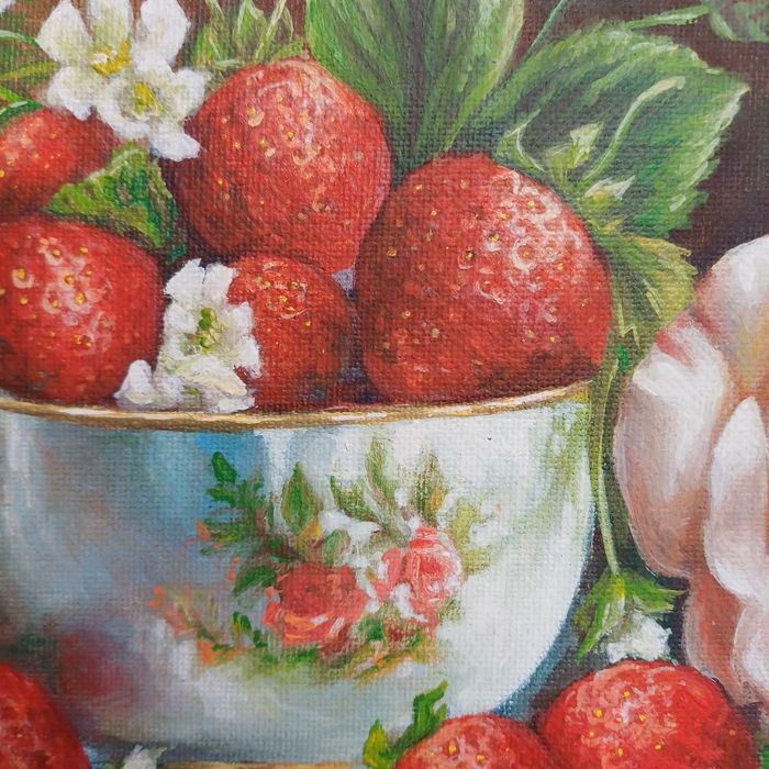 Картина олійними фарбами. Полуниця.