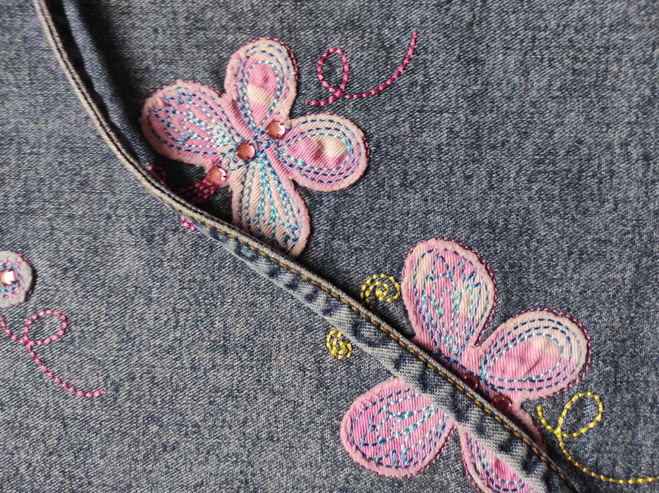 Sukienka i ogrodniczki jeans 80-86