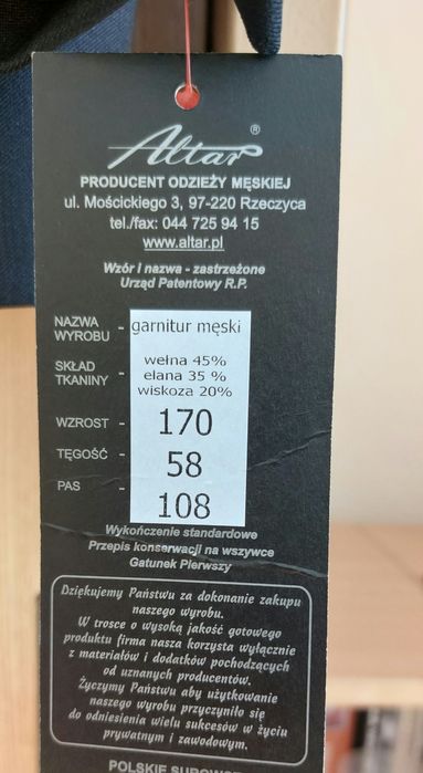 Garnitur męski szary