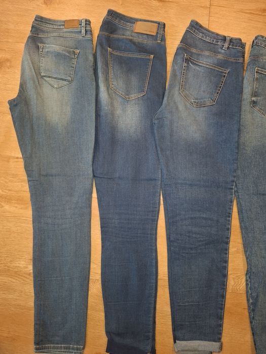 8 par spodni 38/40 M L jeansy skinny straight