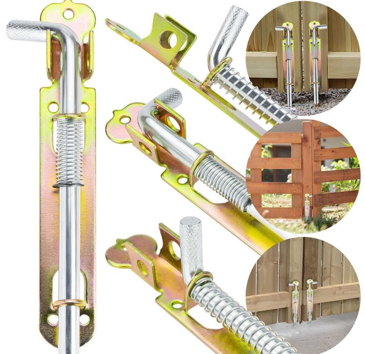 Rygiel ze sprężyną do bramy 180 mm 3 szt