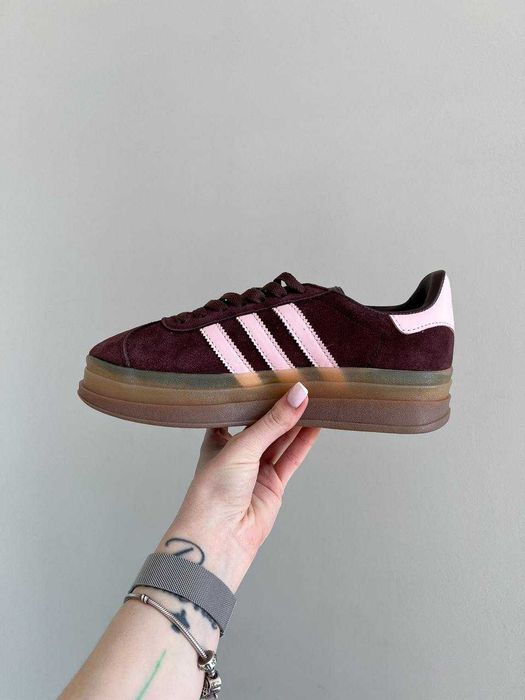 Кросівки Adidas Gazelle Bold Platform Brown - Pink premium