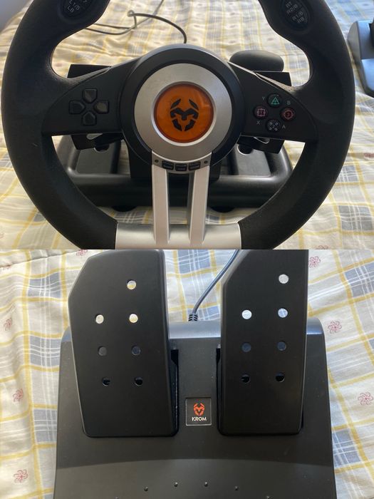 Volante com Pedais KROM para Playstation/Xbox/PC