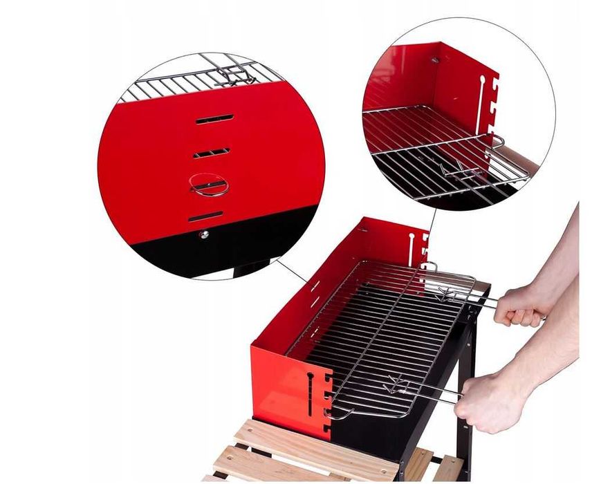 Przenośny grill czerwony