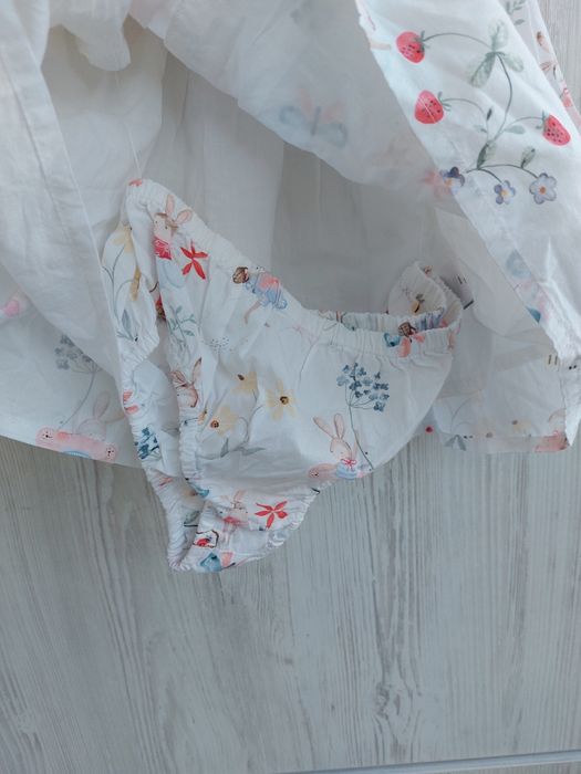 Брендова бавовняна літня сукня з блумерами Next для дівчинки 9-12м