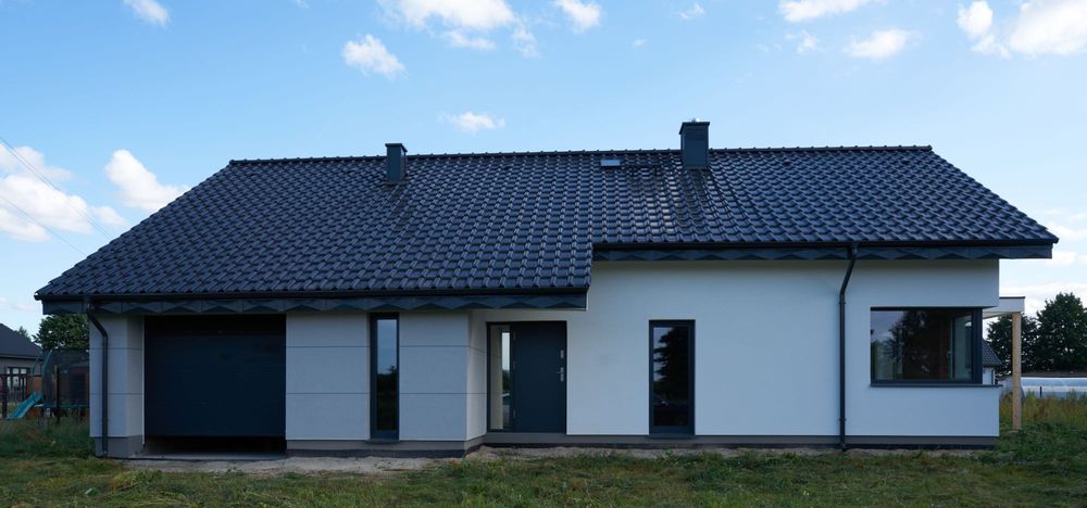 2 Domy po 126 m², pomieszczenia ok. 2,7 m, 3 sypialnie + salon, działka 984 m² — Nowe Dąbie / Przyłęki k. Bydgoszczy, stan surowy zamknięty