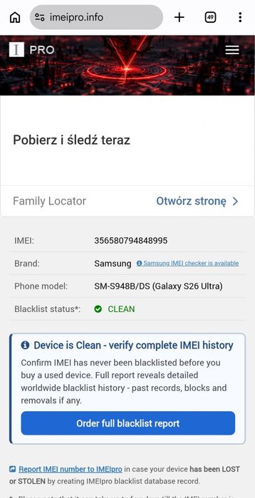 Samsung s26 ultra otwarty tylko