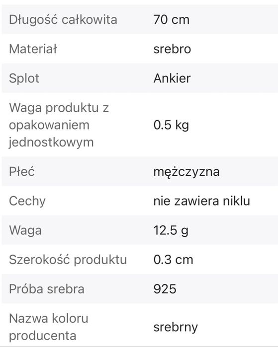 Łańcuszek Srebrny Ankier Oksydowany 3,00 mm Pełny pr 925