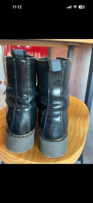 Botas plataforma em pele