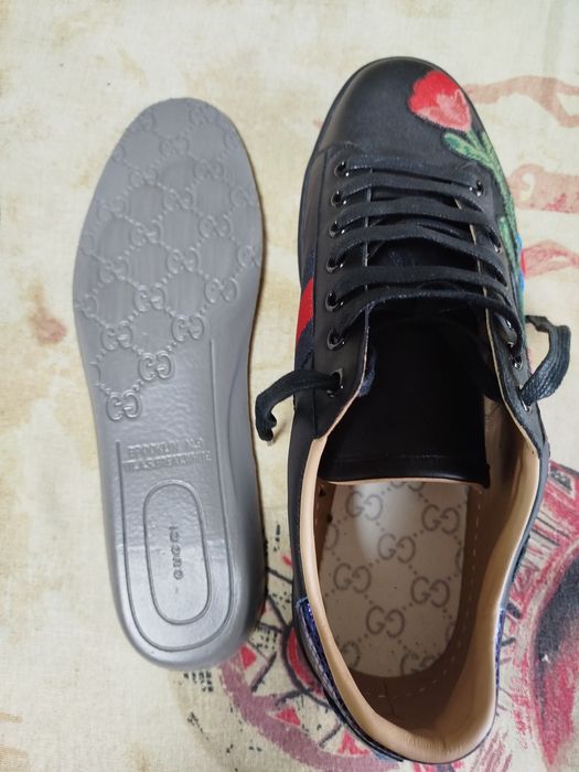 Кроссовки кеды туфли GUCCI с вышивкой (разм.42, 27.5 см).