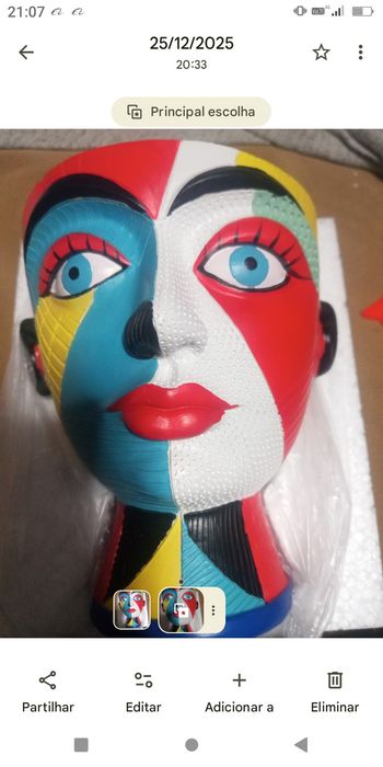 Vasos resina pintado á mão
