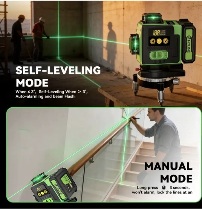 Nível a Laser com Linha Verde