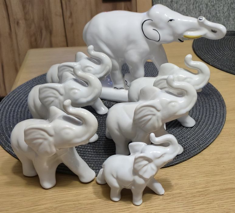 Słonie porcelana