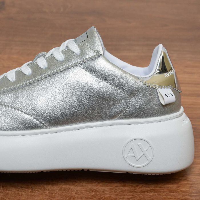 Armani Exchange Silver кроссовки оригинал 38 / 24см (XDX042-XV412)