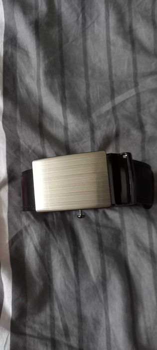 PASEK GARNITUROWY dla dzieci skórzany automat czarny