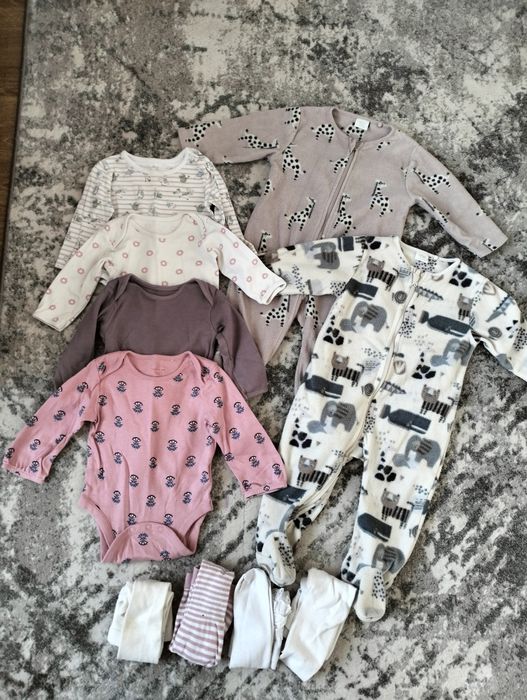 Набір чоловічків флісових Next +боді довгий рукав для дівчинки 6-9 міс