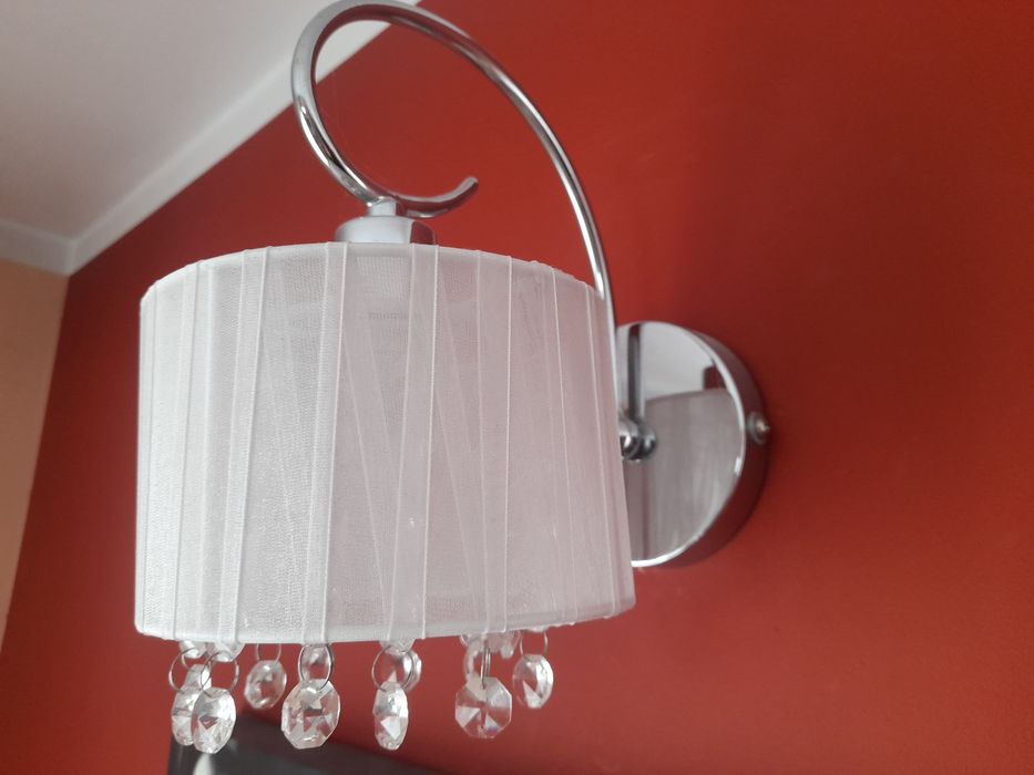 2  Kinkiety Italux biały, chrom E14 40 W