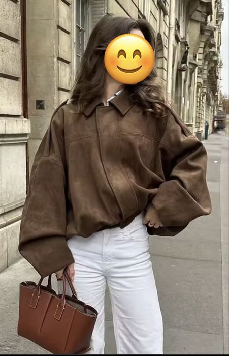 Bobmerka viral 2026 hit nowa oversize zamszowa kurtka braz czekolada S