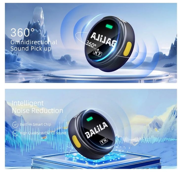 Microfone de lapela sem fio BALILA para iPhone e Android