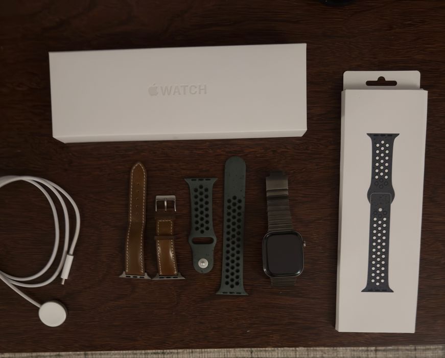 3 Pulseiras Apple Watch 46 mm — Apple + Couro Premium