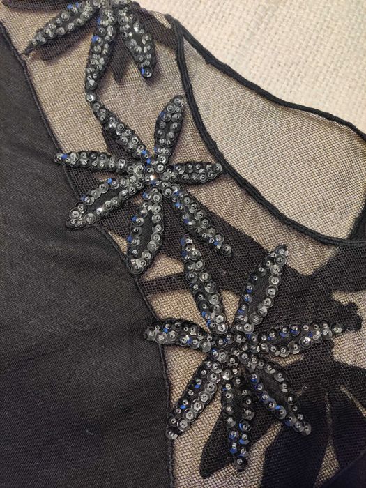 Bluzka czarna, wieczorowa z cekinami i koralikami