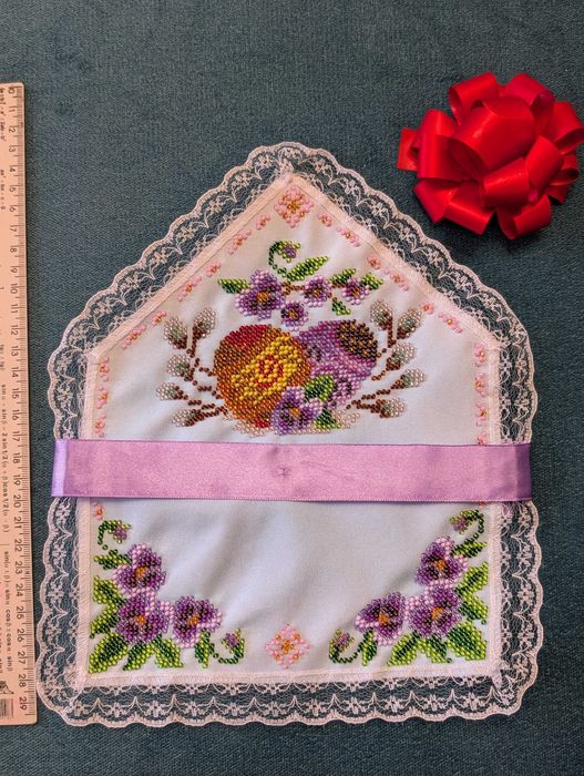 Хустинка для вербових гілочок, баську, лозу. На Вербну неділю. Нові