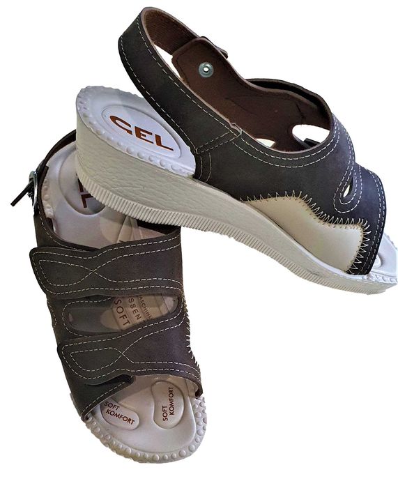 Wygodne damskie sandały zdrowotne na elastycznej podeszwie rozm 39