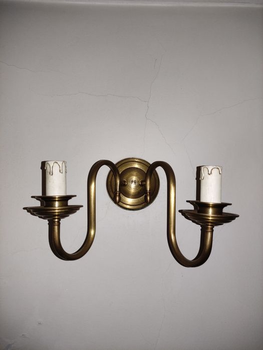 Aplique/Candeeiro de parede em latão (2 braços)
