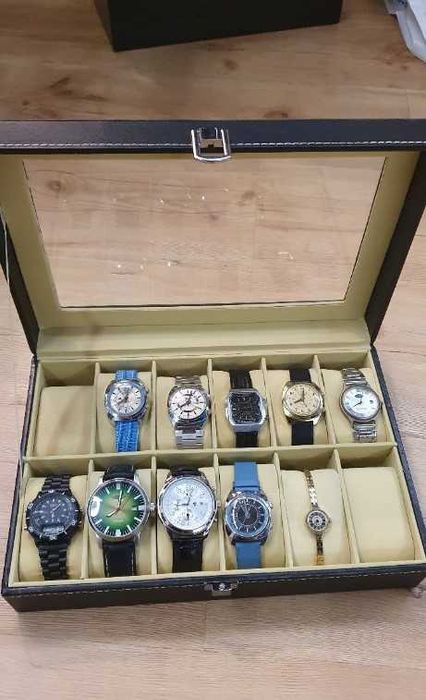 Szkatułka etui kuferek pudełko organizer na 12 zegarków