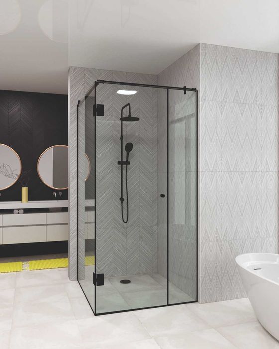 Скляна перегородка лофт та стандарт в душову зону