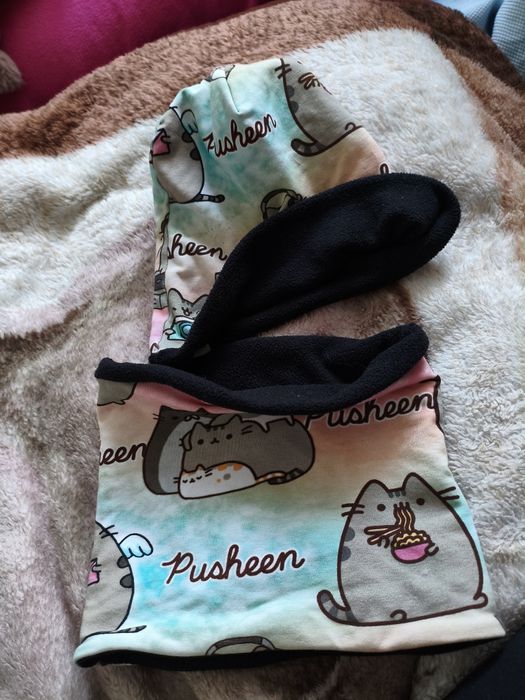 Komplet czapka+komin Pusheen ( wiosenno-jesienny)
