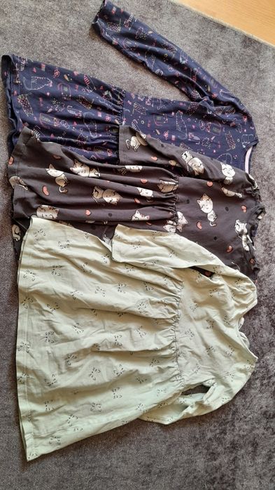 Sukienki w koty z długim rękawem zestaw 110/116