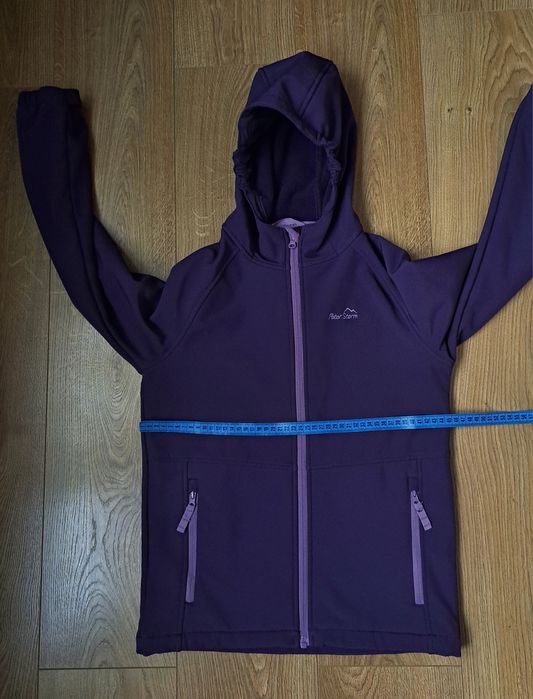 Флисовая фиолетовая демисезонная куртка кофта на молнии для девочки