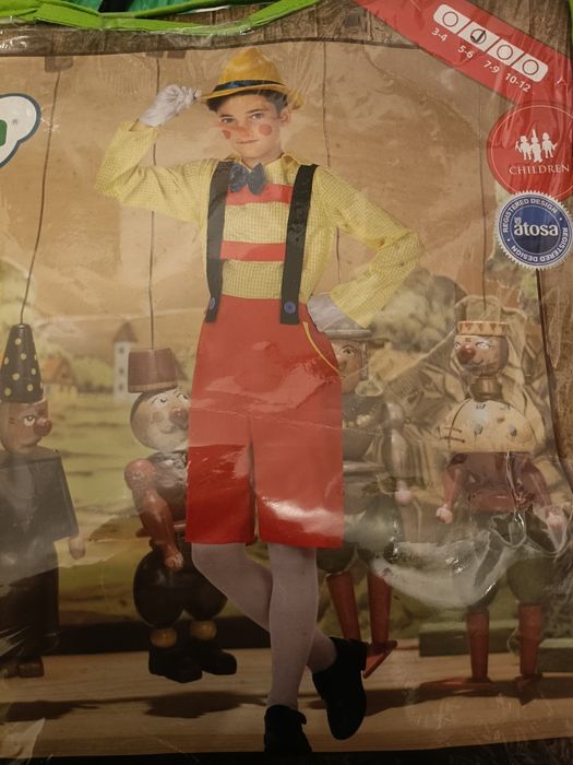 Fato de Carnaval de Pinóquio para criança